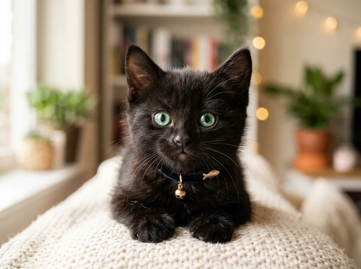 Aesthetic cute black cat pfp