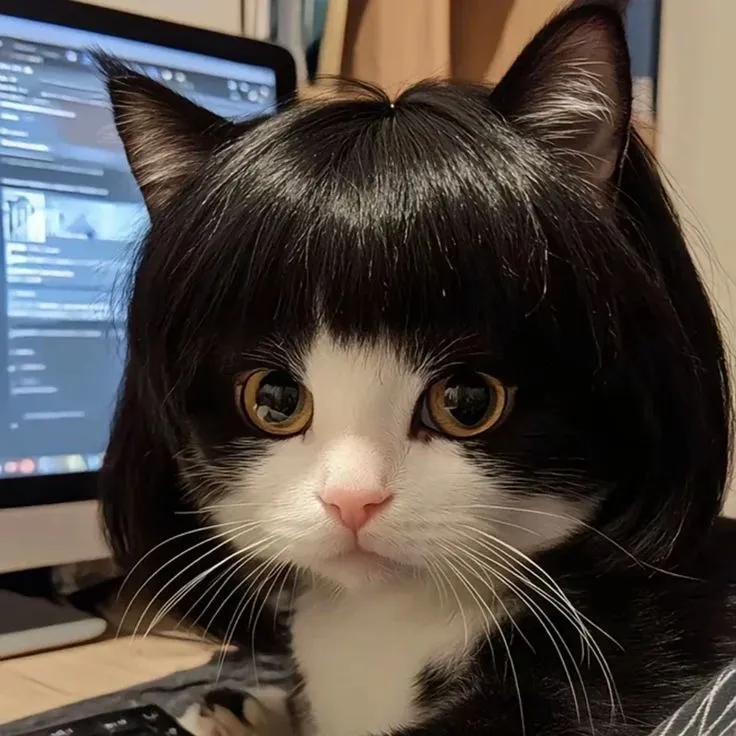 Funny black cat pfp