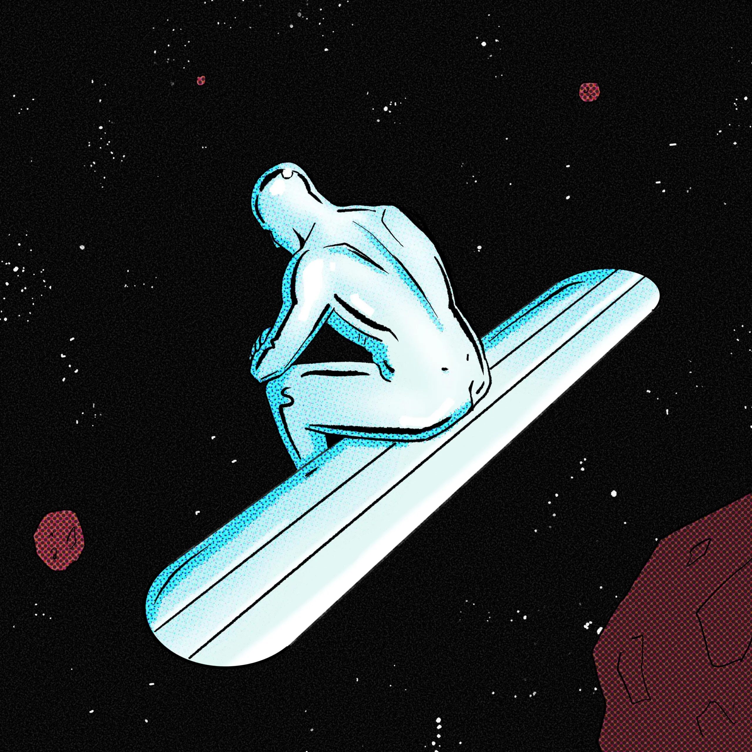 Silver surfer pfp alone
